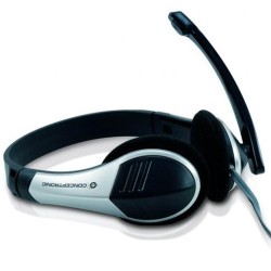 CONCEPTRONIC AURICULARES BIAURAL ESTEREO MICRÓFONO FLEXIBLE C/ JACK 3.5 MM PLATA