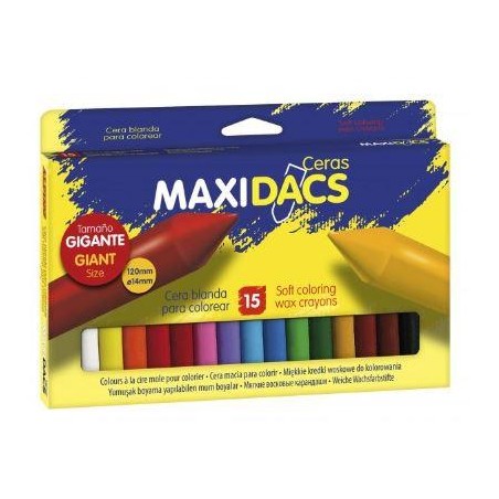DACS MAXIDACS CERAS 120MM TAMAÑO GIGANTE SURTIDOS -ESTUCHE DE 15U-