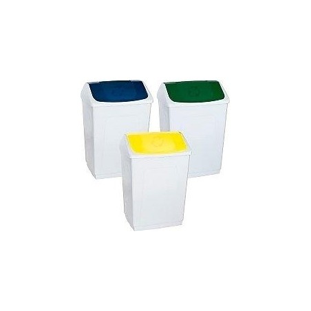 DENOX PAPELERA TAPA BASCULANTE 55L AMARILLO