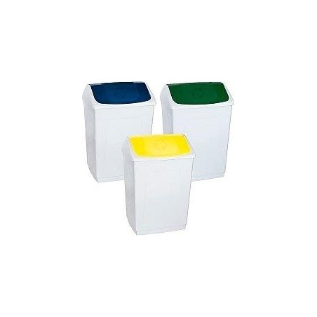 DENOX PAPELERA TAPA BASCULANTE 55L VERDE