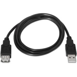AISENS CABLE PROLONGADOR USB 2.0 TIPO A/M - A/H NEGRO 3,0M