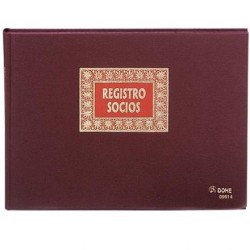 DOHE LIBRO REGISTRO- REGISTRO DE SOCIOS 100H NUMERADAS FOLIO APAISADO 100GR BURDEOS