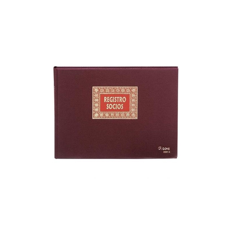 DOHE LIBRO REGISTRO- REGISTRO DE SOCIOS 100H NUMERADAS FOLIO APAISADO 100GR BURDEOS