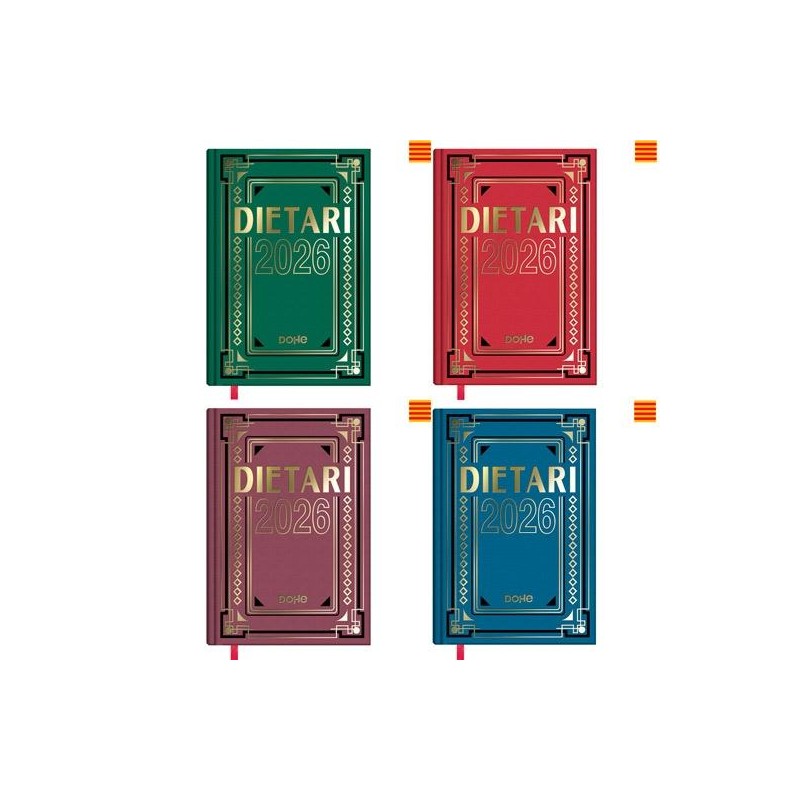 DOHE DIETARIO CUARTO 15X21CM DP CARTÓN GELTEX C/SURTIDOS 2026 CATALÁN