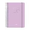 DOHE AGENDA ANUAL GLOSS ESPIRAL 12.5X18CM DP CIERRE C/GOMA MORADO 2026