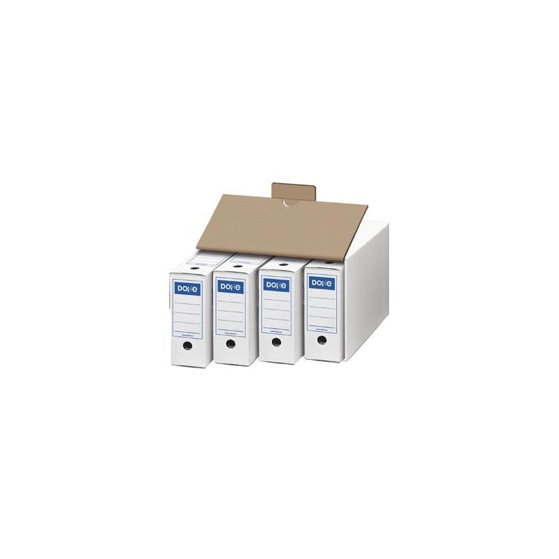 DOHE CONTENEDOR DE ARCHIVO DEFINITIVO 424X360X262MM CARTÓN BLANCO PACK 10 UD