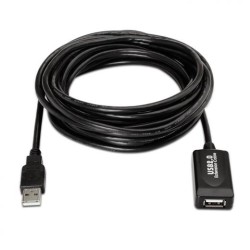 AISENS CABLE EXTENSIÓN USB 2.0 PROLONGADOR CON AMPLIFICADOR, TIPO A MACHO A TIPO A HEMBRA, 5 METROS