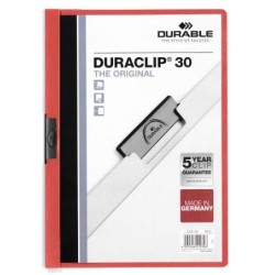 DURABLE CARPETA DOSSIER PINZA DURACLIP 30 ROJO A4 -25U-