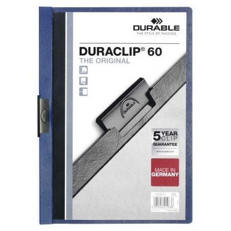 DURABLE CARPETA DOSSIER PINZA DURACLIP 60 AZUL OSCURO A4 -25U-