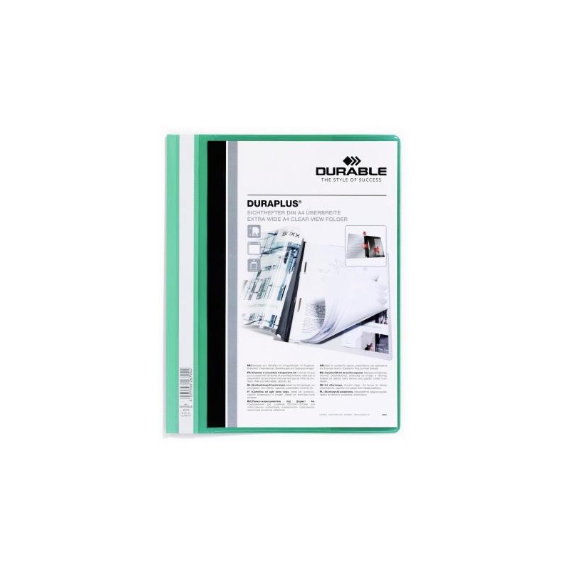 DURABLE CARPETA DE PRESENTACIÓN DOSSIER FÁSTENER DURAPLUS A4 VERDE -25 UD-