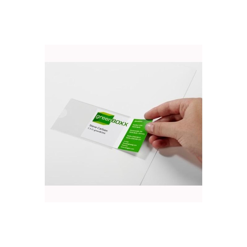 DURABLE POCKETFIX FUNDA AUTOADHESIVA C/ETIQUETAS EN BLANCO 90X57MM TRANSPARENTE EN PACK DE 100