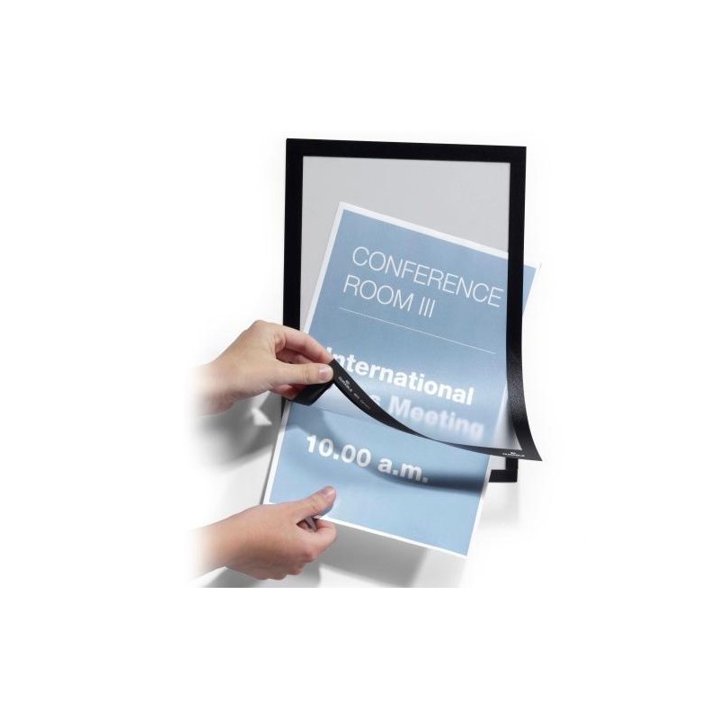 DURABLE MARCO INFORMATIVO MAGNETICO DURAFRAME ADHESIVO A SUPERFICIES LISAS Y SOLIDAS A4 NEGRO -2U-