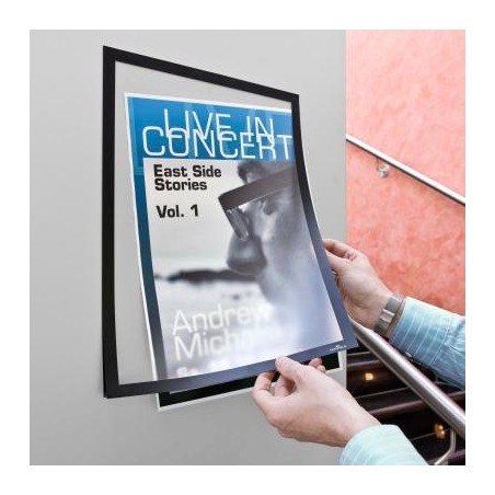 DURABLE MARCO INFORMATIVO MAGNETICO DURAFRAME ADHESIVO A SUPERFICIES LISAS Y SOLIDAS A3 NEGRO