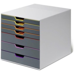 DURABLE MÓDULO SOBREMESA VARICOLOR 7 CAJONES PLÁSTICO A/CALIDAD GRIS/MULTICOLOR