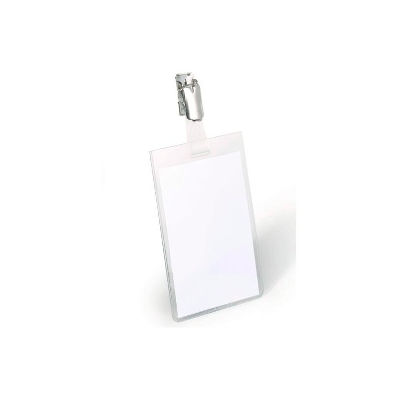DURABLE PORTANOMBRES PARA IDENTIFICACIÓN 90X60MM CON CLIP GIRATORIO PACK 25 UD