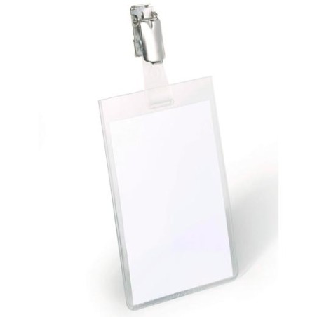 DURABLE PORTANOMBRES PARA IDENTIFICACIÓN 90X60MM CON CLIP GIRATORIO PACK 25 UD