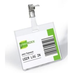 DURABLE PORTANOMBRES CON CLIP PARA IDENTIFICACIÓN 60X90MM PLÁSTICO TRANSPARENTE -25U-