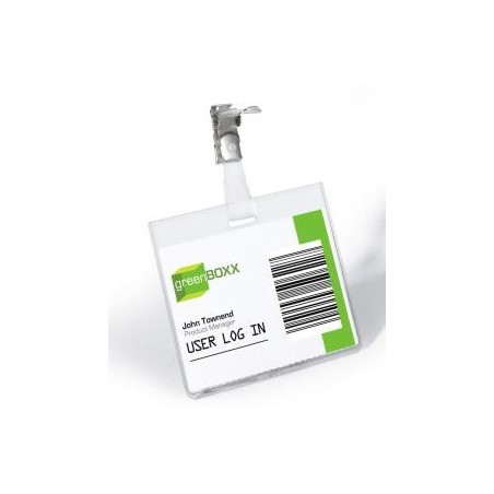 DURABLE PORTANOMBRES CON CLIP PARA IDENTIFICACIÓN 60X90MM PLÁSTICO TRANSPARENTE -25U-