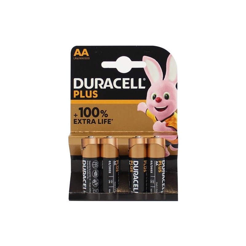 DURACELL PILAS POWER PLUS LR06 ALCALINAS AA 1.5V PACK-4
