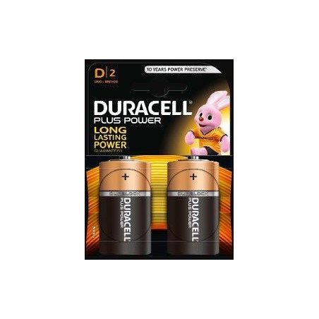 DURACELL PILAS PLUS POWER L2 DLR20 ALCALINAS D 1.5V PACK-2