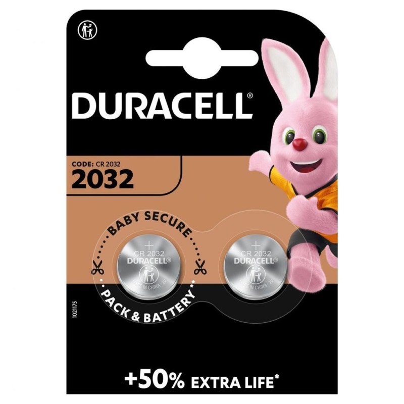 DURACELL PILA ESPECIAL CR2032 DE BOTÓN LITIO 3V BLISTER 2 + 50% EXTRA LIFE