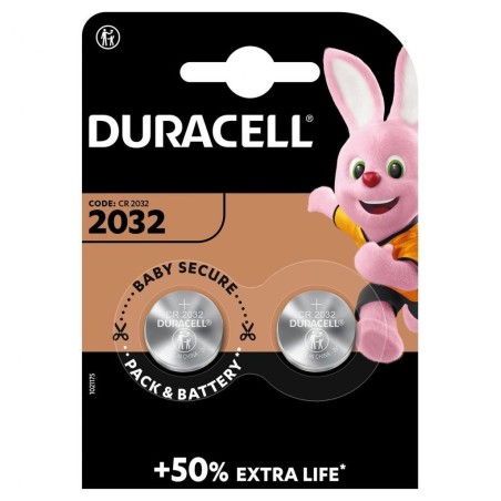 DURACELL PILA ESPECIAL CR2032 DE BOTÓN LITIO 3V BLISTER 2 + 50% EXTRA LIFE