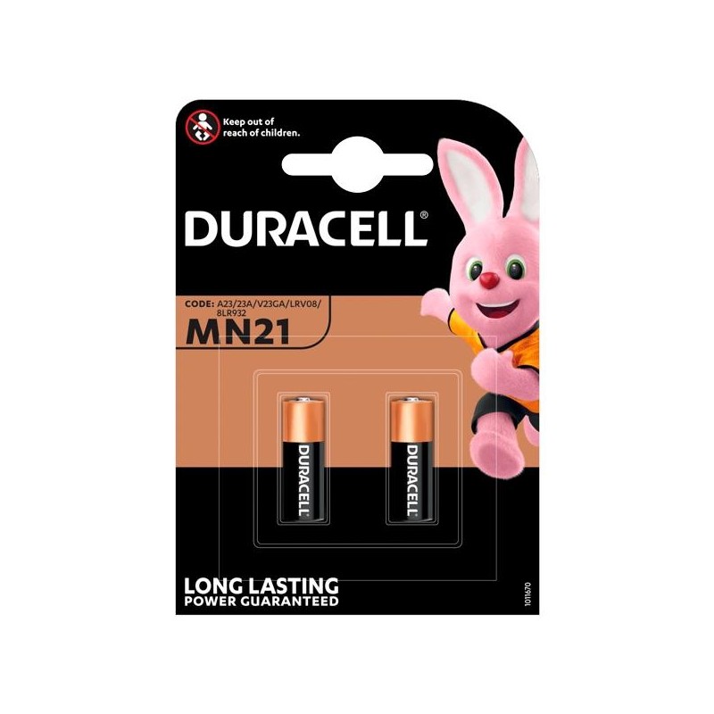 DURACELL PILAS ESPECIALES ALCALINAS MN21 LARGA DURACIÓN 12V BLISTER -2U-
