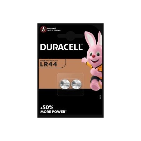 DURACELL PILA ALCALINA ESPECIAL LR44 DE BOTÓN 1,5 V -BLISTER 2U-