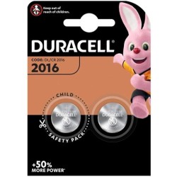 DURACELL PILA BOTÓN CR2016 3V -BLISTER 2U-