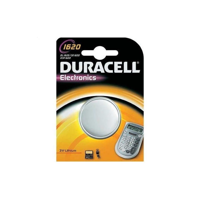 DURACELL PILAS PLANAS DE LITIO 3V - CR1620 BLISTER 1 UNIDAD