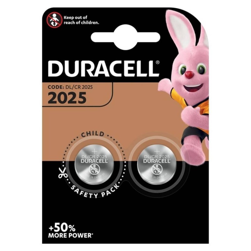 DURACELL PILAS PLANAS DE LITIO 3V - CR2025 BLISTER 2