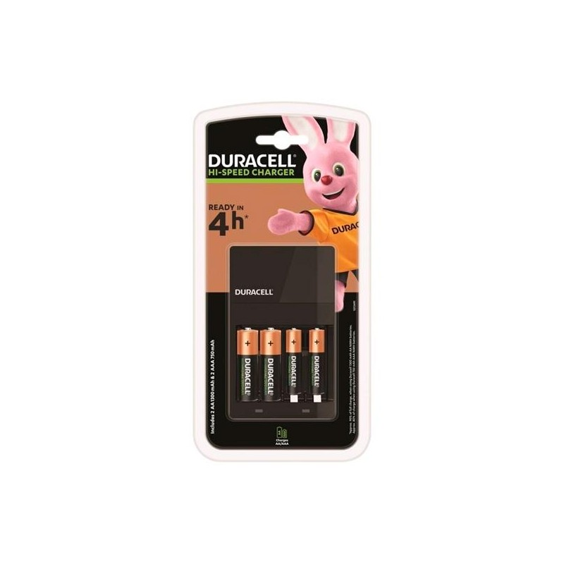 DURACELL CARGADOR DE PILAS AAA/AA (4 PILAS RECARGABLES 2 AA + 2AAA INCLUIDAS)