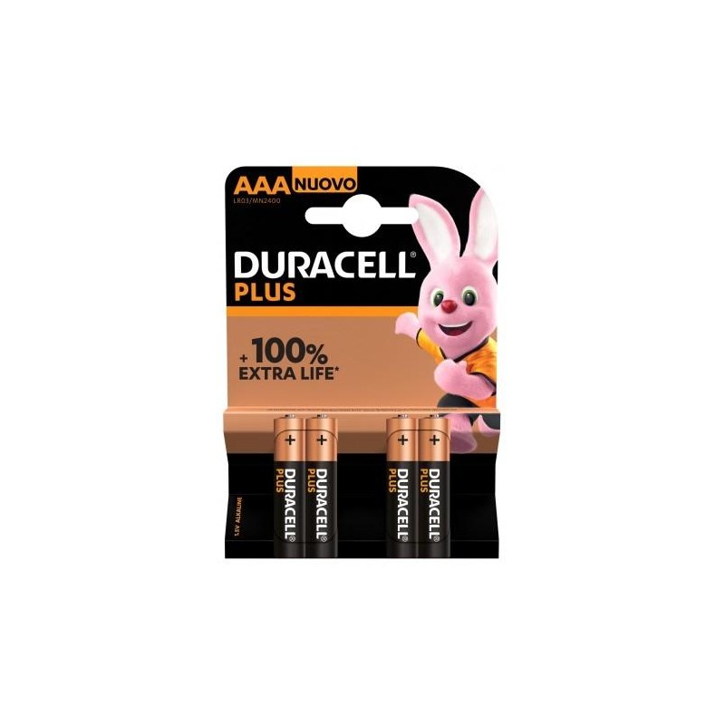 DURACELL PILAS PLUS LR03 ALCALINAS AAA 1.5V -PACK 4U-