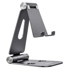 AISENS SOPORTE DE SOBREMESA TAMAÑO XL AJUSTABLE 2 PIVOTES PARA MOVIL/TABLET GRIS