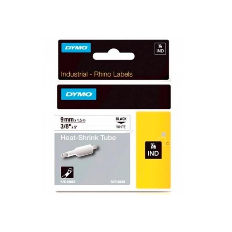 DYMO RHINO CINTA ID1-9, NEGRO SOBRE BLANCO, 9MMX1´5M, TUBO TERMORRETRACTIL (S0718280)