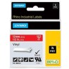 DYMO RHINO CINTA DE ETIQUETAS INDUSTRIAL ADHESIVA ID1-12, BLANCO SOBRE ROJO DE 12MMX5´5M, VINILO