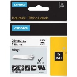 DYMO RHINO CINTA DE ETIQUETAS INDUSTRIAL ADHESIVA ID1-24, DE 24MM X 5,5M, NEGRO SOBRE BLANCO, VINILO