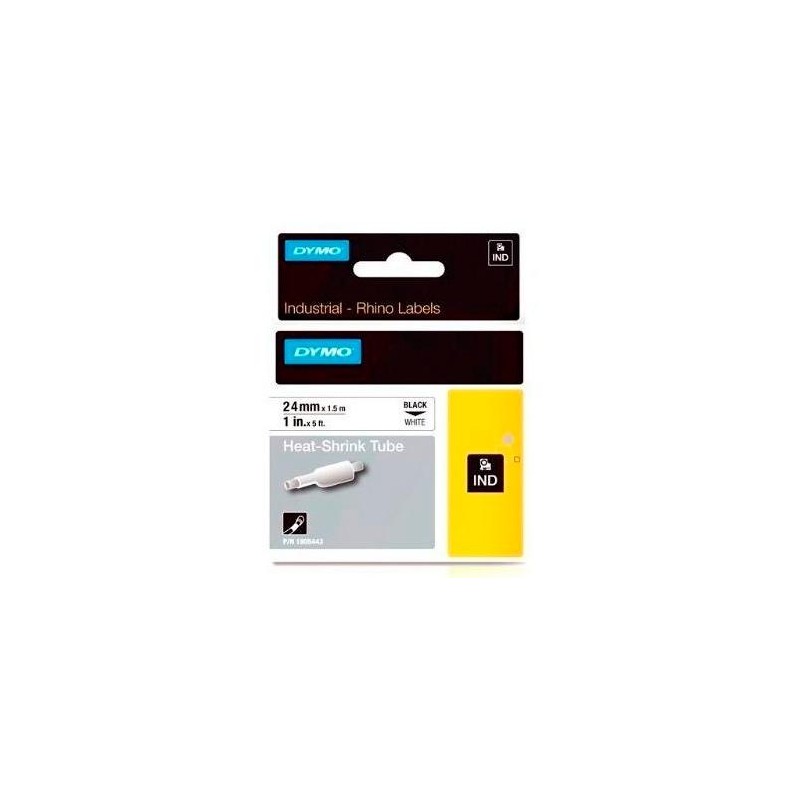 DYMO RHINO CINTA ID1-24, NEGRO SOBRE BLANCO 24MMX1´5M, TUBO TERMORRETRACTIL - 1805443