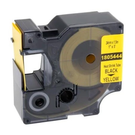 DYMO RHINO TUBO TERMORRETRACTIL NEGRO SOBRE AMARILLO 24MM
