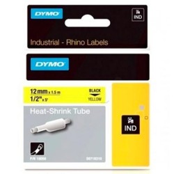 DYMO RHINO CINTA ID1-12, NEGRO SOBRE AMARILLO, 12MMX1´5M, TUBO TERMORRETRACTIL (S0718310)