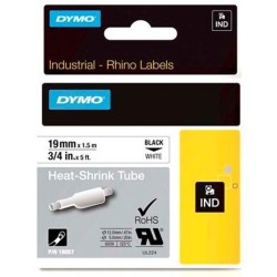 DYMO RHINO CINTA ID1-19, NEGRO SOBRE BLANCO 19MMX1´5M, TUBO TERMORRETRACTIL (S0718330)