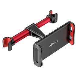 AISENS SOPORTE DE COCHE AJUSTABLE 1 PIVOTE PARA REPOSACABEZAS PARA TELEFONO/TABLET NEGRO/ROJO