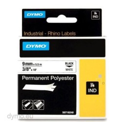 DYMO RHINO CINTA ID1-9, NEGRO SOBRE BLANCO, 9MMX5´5M, POLIÉSTER (S0718240)