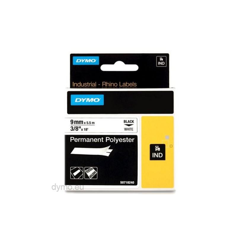 DYMO RHINO CINTA ID1-9, NEGRO SOBRE BLANCO, 9MMX5´5M, POLIÉSTER (S0718240)