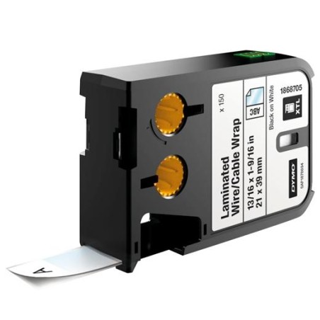 DYMO RHINO CINTA DE TRANSFERENCIA TÉRMICA BLANCA LAMINADA DE 21X39MM, VINILO