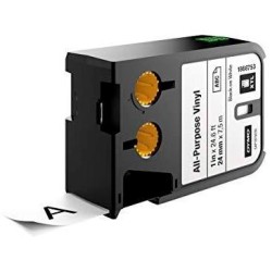 DYMO CINTA DE TRANSFERENCIA TÉRMICA NEGRO SOBRE BLANCO 24MMX7´5M, VINILO