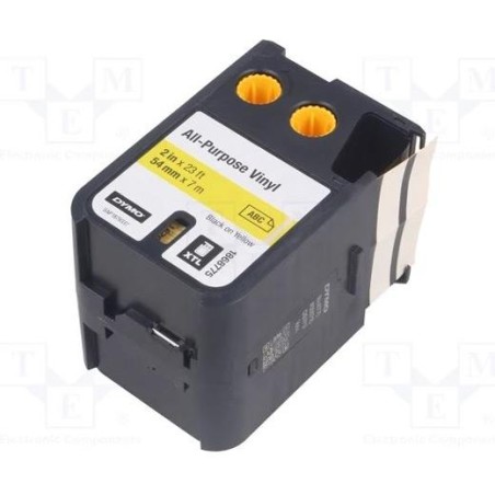 DYMO CINTA DE TRANSFERENCIA TÉRMINA NEGRO SOBRE AMARILLO 54MMX7M VINILO