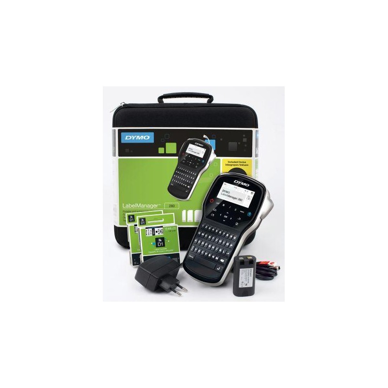 DYMO KIT IMPRESORA DE ETIQUETAS LABELMANAGER 280 TECLADO QWERTY + ETIQUETAS DE 6-12 MM D1+ CARGADOR