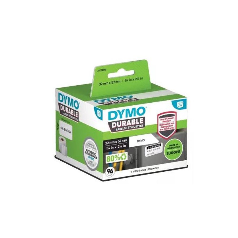 DYMO CINTA DE ETIQUETAS DE ENVÍO BLANCO DE 2LW DURABLE 2-1/4" X 1-1/4" (57MM X 32MM) 800 ETIQUETAS