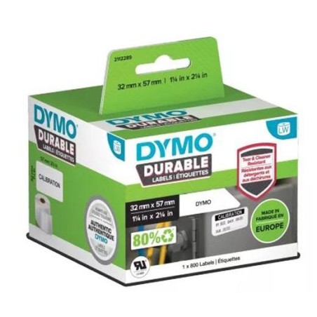 DYMO CINTA DE ETIQUETAS DE ENVÍO BLANCO DE 2LW DURABLE 2-1/4" X 1-1/4" (57MM X 32MM) 800 ETIQUETAS